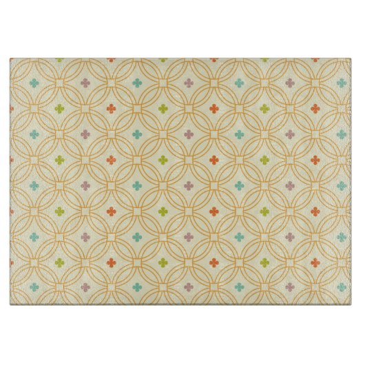 Planche À Découper Motif circulaire à verrouillage géométrique rétro (Devant)