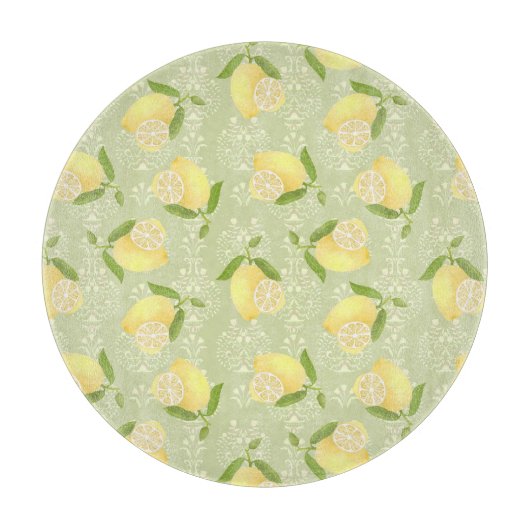 Planche À Découper Motif Citron Amour Olive (Devant)