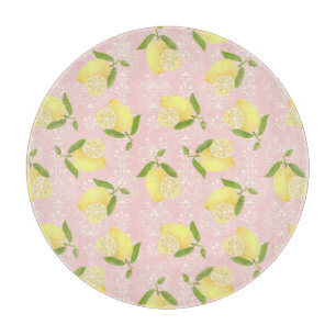 Planche À Découper Motif Citron Amour Pêche