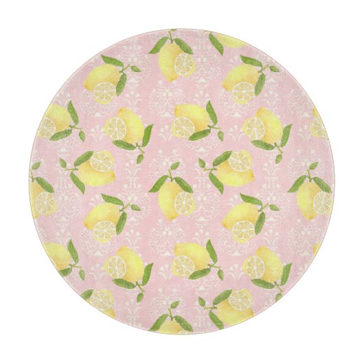 Planche À Découper Motif Citron Amour Pêche (Devant)