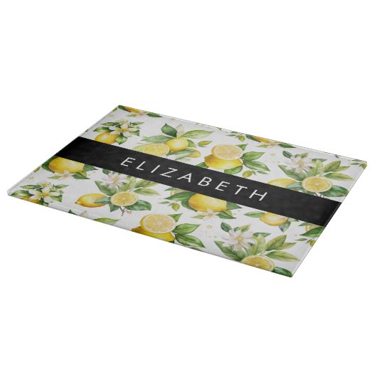 Planche À Découper Motif citron, Fleurs de citron, Feuilles, Votre No (Coin)