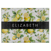 Planche À Découper Motif citron, Fleurs de citron, Feuilles, Votre No (Devant)