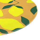 Planche À Découper Motif citron simple, arrière - plan orange. (Coin)