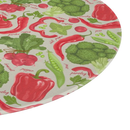 Planche À Découper motif clair à base de légumes frais (Coin)