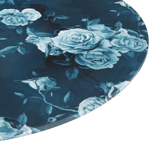 Planche À Découper Motif classique de rose de bleu (Coin)