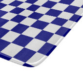 Planche À Découper Motif classique en damier bleu foncé et blanc (Coin)
