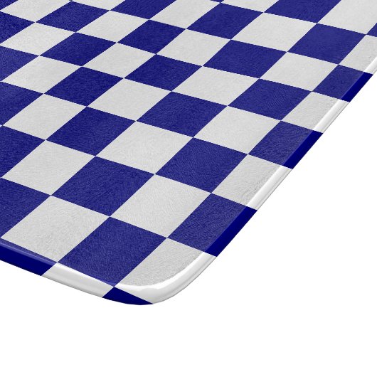 Planche À Découper Motif classique en damier bleu foncé et blanc (Coin)