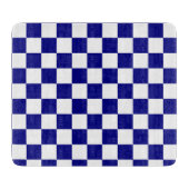 Planche À Découper Motif classique en damier bleu foncé et blanc (Devant)