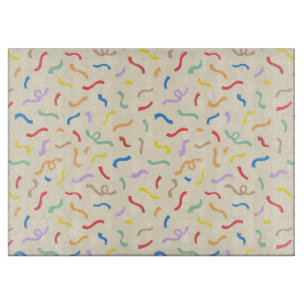 Planche À Découper Motif Confetti aux couleurs vives