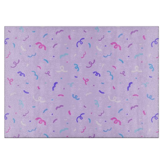 Planche À Découper Motif Confetti violet (Devant)