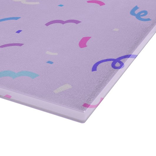 Planche À Découper Motif Confetti violet (Coin)