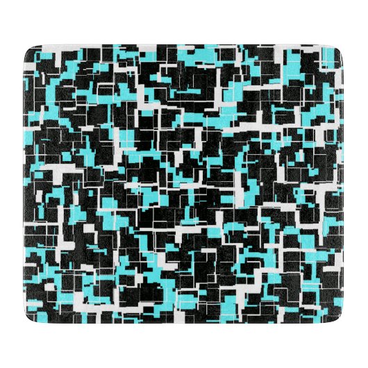 Planche À Découper Motif cool tendance noir blanc bleu (Devant)