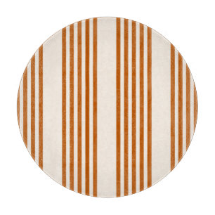 Planche À Découper Motif couleur orange brun et beige cinq rayures