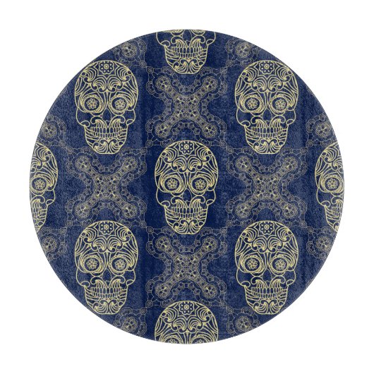 Planche À Découper Motif crâne multicolore Boho. (Devant)