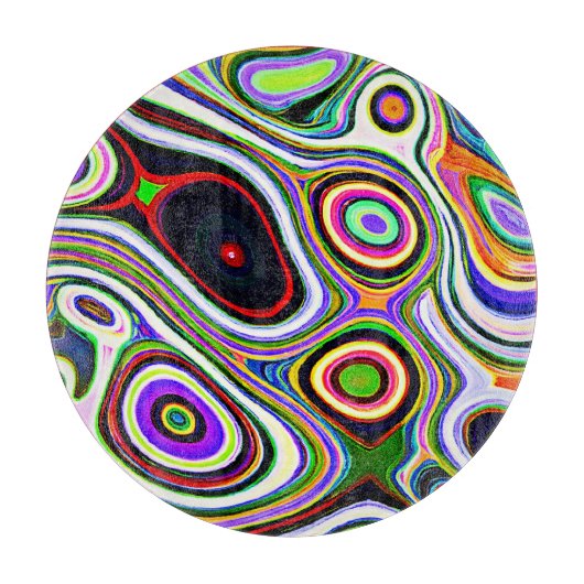 Planche À Découper Motif d'abstraction coloré (Devant)