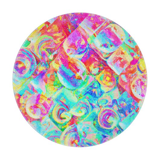 Planche À Découper Motif d'abstraction coloré (Devant)