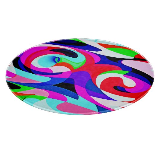 Planche À Découper Motif d'abstractions colorées (Coin)