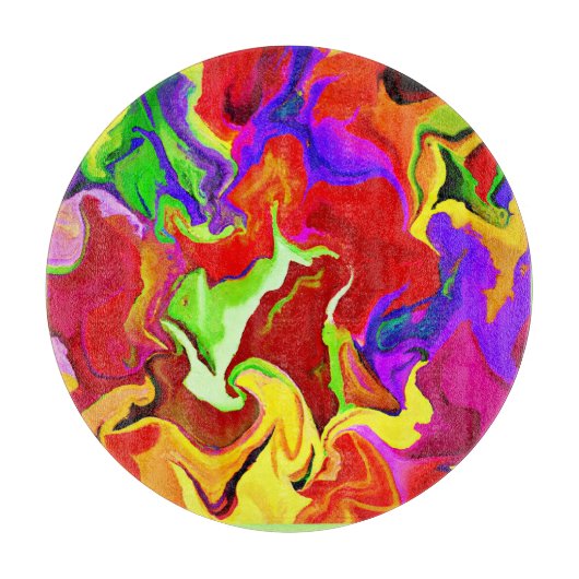 Planche À Découper Motif d'abstractions colorées (Devant)