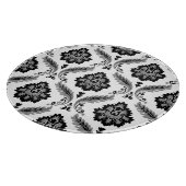 Planche À Découper Motif Damassé Rococo Gris Noir Blanc (Coin)