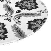 Planche À Découper Motif Damassé Rococo Gris Noir Blanc (Coin)