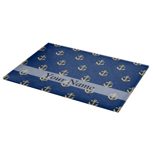 Planche À Découper Motif d'ancrage bleu (Coin)