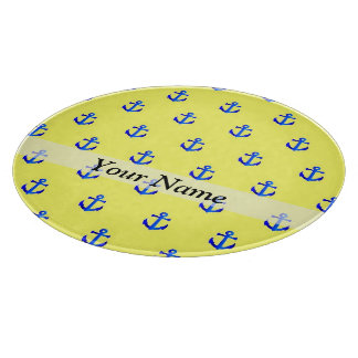 Planche À Découper Motif d'ancre jaune