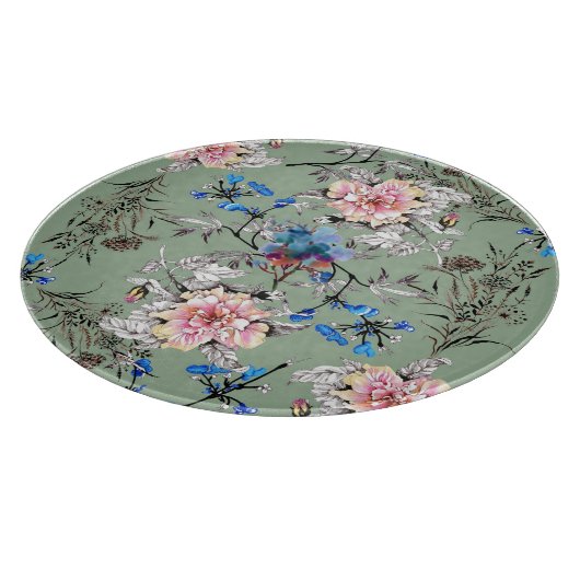 Planche À Découper Motif d'aquarelle Arrière - plan vert. (Coin)