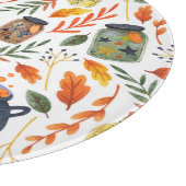 Planche À Découper Motif d'aquarelle avec feuillage d'automne. (Coin)