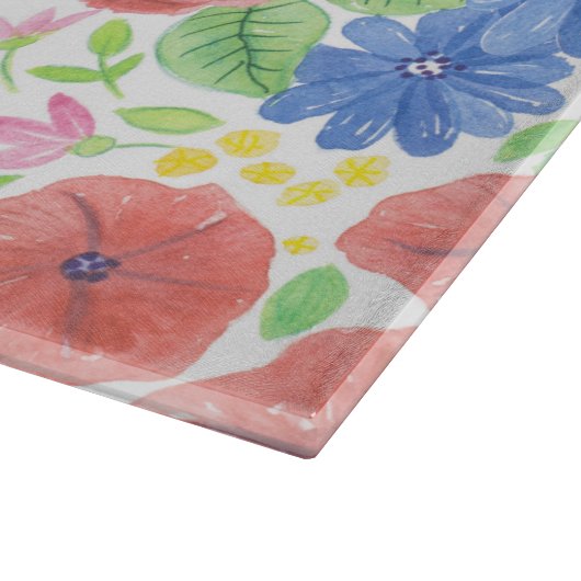 Planche À Découper Motif d'aquarelle florale (Coin)