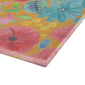 Planche À Découper Motif d'aquarelle florale en jaune (Coin)