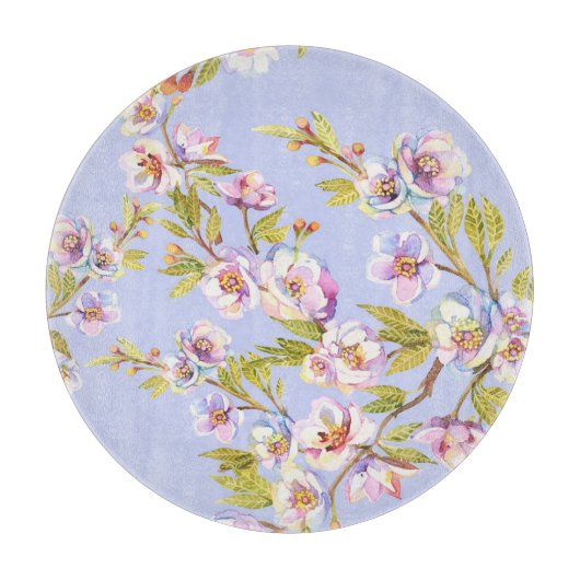 Planche À Découper Motif d'aquarelle Flower Pomme Cherry (Devant)
