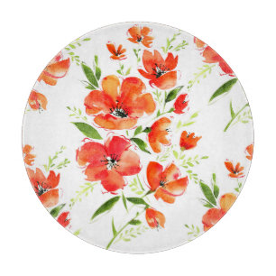 Planche À Découper Motif d'aquarelle pour pâtés orange doux