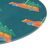 Planche À Découper Motif d'arbre de Noël de voiture rétro (Coin)