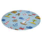 Planche À Découper Motif d'art de mer de pixel (Coin)