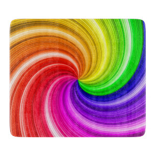 Planche À Découper Motif d'art en spirale coloré Tie Dye Rainbow Swir
