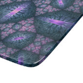 Planche À Découper Motif d'art fractal 3D turquoise violet rose (Coin)
