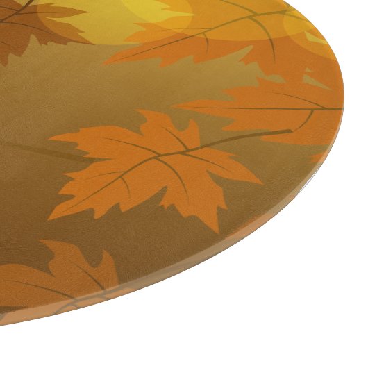Planche À Découper Motif d'automne avec feuilles d'érable en chute et (Coin)