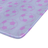 Planche À Découper Motif de balle de soccer mignon en violet et bleu (Coin)
