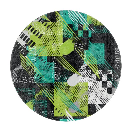 Planche À Découper Motif de bandes de points géométriques Abstraits (Devant)