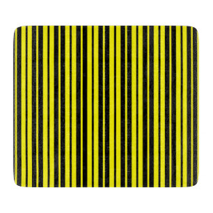 Planche À Découper Motif de bandes verticales noires jaunes