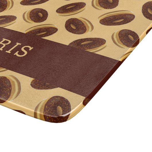 Planche À Découper Motif de beignes marron chocolat (Coin)