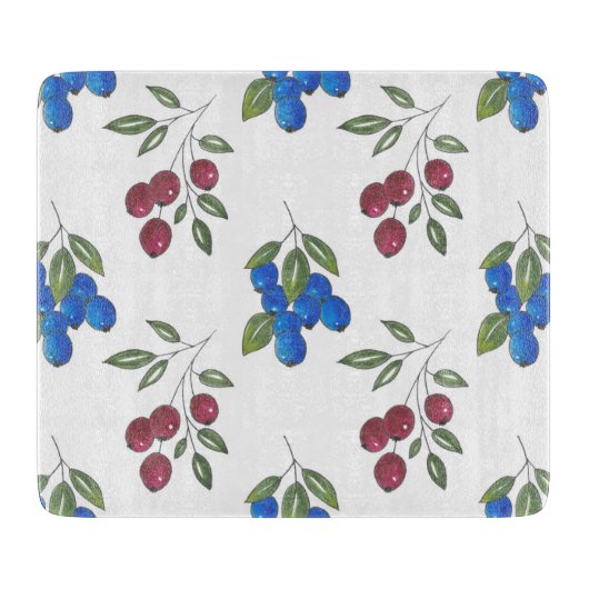 Planche À Découper Motif de Bourgogne et bleuets (Devant)