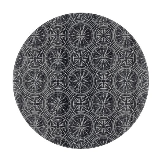 Planche À Découper Motif de boussole de rose de vent (Devant)