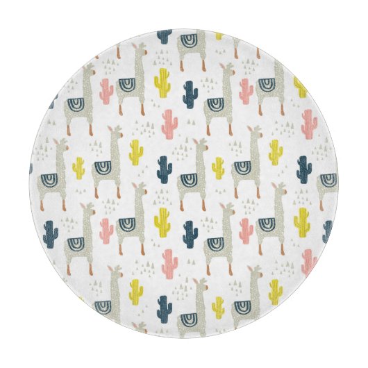 Planche À Découper Motif de cactus et de lamas (Devant)