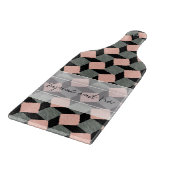 Planche À Découper Motif de Carré géométrique Monogramme gris rose (Coin)