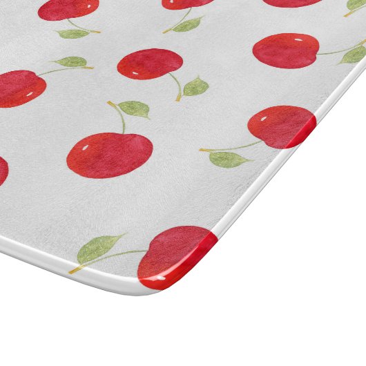 Planche À Découper Motif de cerise aquarelle (Coin)