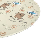 Planche À Découper motif de chat et de poissons (Coin)