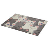 Planche À Découper Motif de chats blancs et gris (Coin)