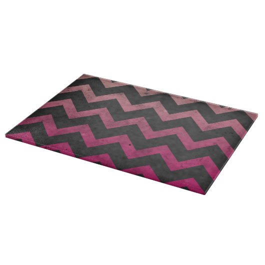 Planche À Découper Motif de chevron gris foncé rose magenta (Coin)