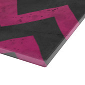 Planche À Découper Motif de chevron gris foncé rose magenta (Coin)